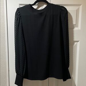 Who What Wear Black Long Sleeve Top